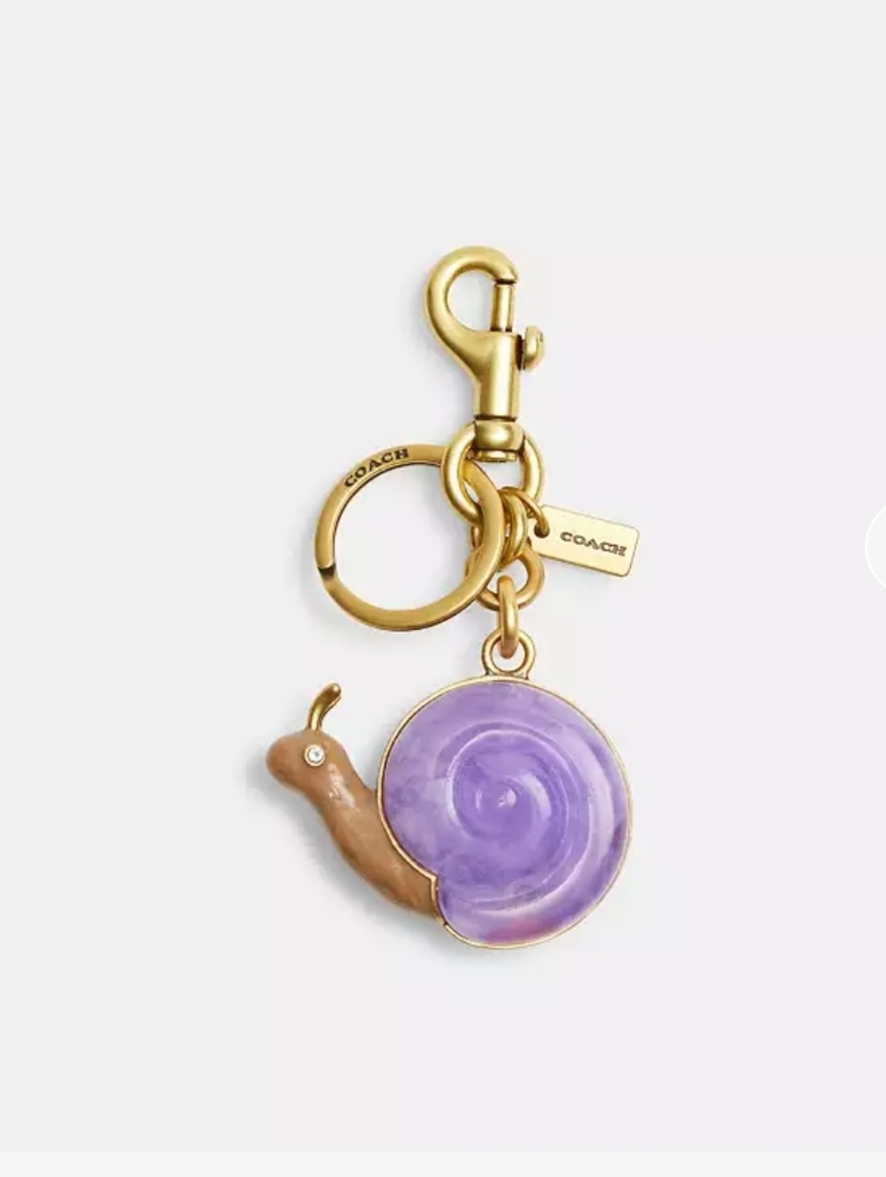 Coach Snail Mail Bag Charm with Gold Hardware, NIB